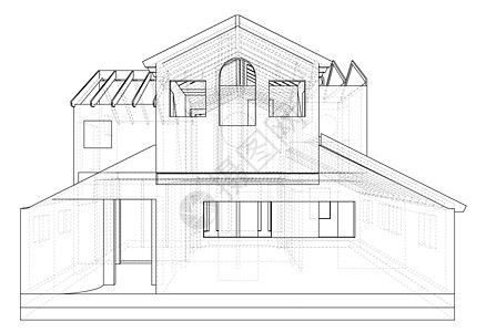 在向量中绘图的房子 房子的轮廓 矢量创建的 3建筑师住宅设计师公寓建筑学铅笔项目绘画建筑工程图片