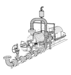 有线框架工业泵发电机配件蓝色力量设施楼梯平台发动机活力工厂图片