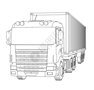 由集装箱卡车后勤飞机技术出口送货绘画运输货物贸易进口商品图片