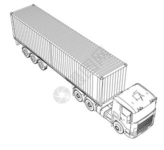 由集装箱卡车后勤飞机车辆货车商业草稿船运商品运输送货物流图片