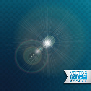 逼真的矢量镜头光晕光对透明背景的影响阳光魔法星星镜片技术强光摄影光束圆圈活力图片