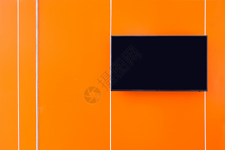 室内装饰橙色白色房间空白设计公寓插图技术屏幕风格背景图片