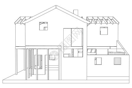 抽象建筑 3D 绘图的公寓 矢量创建的 3商业铅笔项目建筑学建筑师技术工程住宅建造草图图片