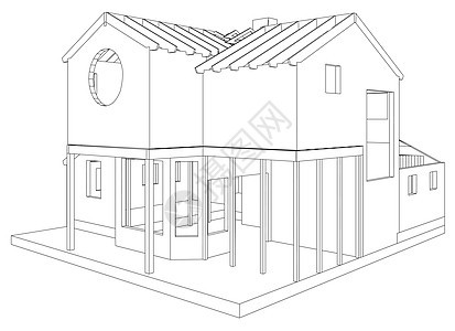 房屋结构建筑 抽象绘图 追踪图 3公寓插图住宅房间蓝图设计师办公室商业技术建造图片