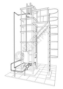 石油气加热炉 追踪图 3蓝色发动机金属技术植物平台工厂管道发电机楼梯图片