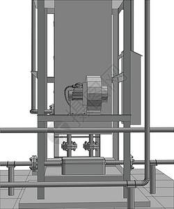 石油气安装 追踪 3d 的插图金属管道工厂化学品平台楼梯引擎发电机资源软管图片