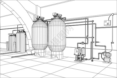 净水站 工业设备 追踪图 3工程黑色气体平台管子压力打扫发动机引擎活力图片