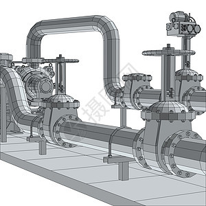 工业设备泵 线框  EPS10 格式  3 的矢量渲染压力软管配件活力工程设施化学品工厂管子力量图片