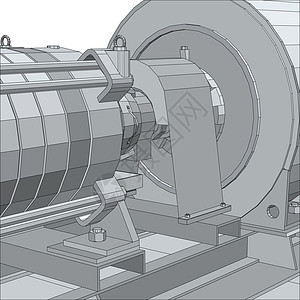 工业设备 电气发动机 电线框架 EPS10格式 3D矢量投影图片