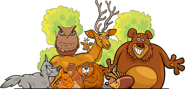木画森林动物群设计图片