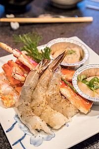 新鲜海鲜菜单海洋野生动物食物海藻营养贝类柠檬饮食烹饪图片