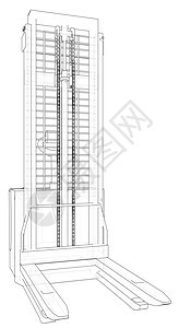 仓库叉车 电线框架 EPS10格式 3D矢量投影图片