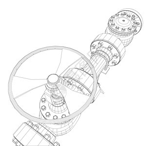 工业阀门  3 的矢量渲染气体技术草图管子螺栓龙头旋转黑色绘画工程图片