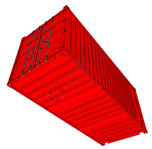 货物集装箱的矢量送货进口商业红色物流卡车工业仓库商品工具图片