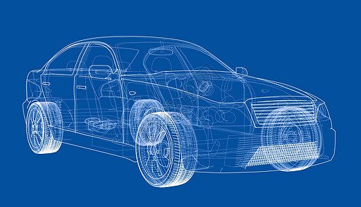 概念车 韦克托蓝图数字化汽车车辆技术插图驾驶绘画工程运输插画
