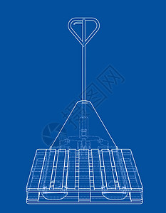 手动托盘搬运车 韦克托职业仓库工具卡车工厂叉车工业草稿平台货物图片