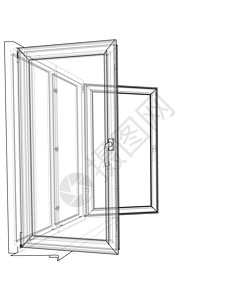打开窗口草图 韦克托框架草稿塑料正方形房子两翼蓝图绘画风景玻璃图片