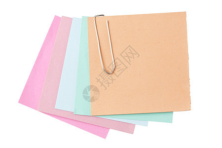 五颜六色的纸笔记软垫回形针夹子笔记纸工具商业办公室白色邮政红色图片