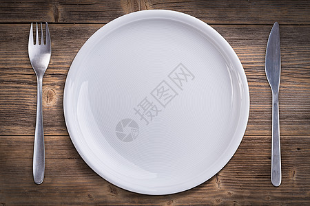 白板餐盘高架木头刀具白色陶器桌子空白图片