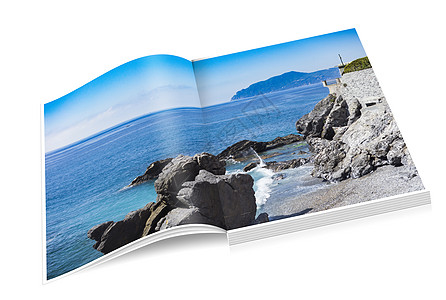 维港热那亚州纳维海岸的岩石之书背景