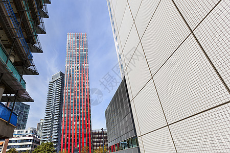 鹿特丹市中心的办公室和公寓房景观住宅天际红色房子城市建筑学地标摩天大楼公寓图片