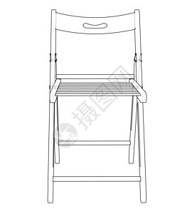 折叠椅素描 韦克托技术家具商业绘画扶手椅椅子座位蓝图插图艺术图片