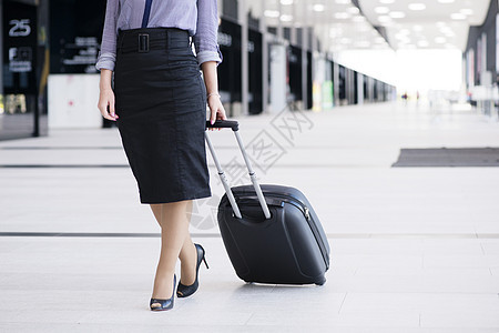 商业妇女用轮式袋走路女孩人士行李国际轮子游客女士手提箱商务飞机场图片
