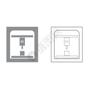 3d 打印机是黑色图标图片