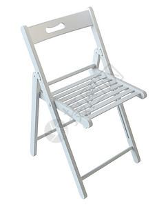 白纸上孤立的折叠椅椅子座位海滩木头家具扶手椅3d背景图片
