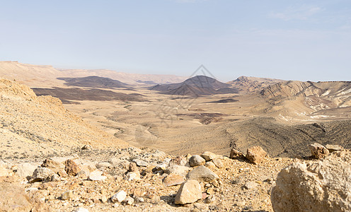 以色列沙漠全景雷蒙弹坑天空游客岩石石头旅游旅行图片