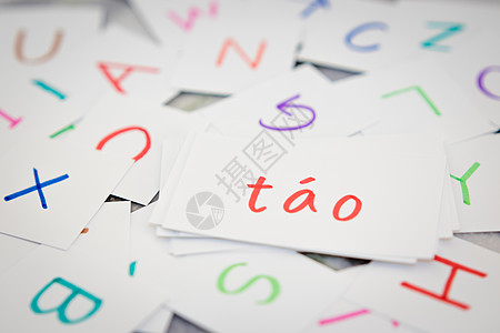 越南人 用字母卡学习新词 Writi幼儿园灰色地毯乐趣绘画织物卡片教育学生课堂图片
