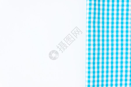绿松石蓝格纹布厨房毛巾是棉布紫色亚麻食物纺织品桌子野餐国家餐巾格子图片