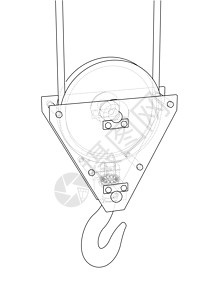 吊钩 韦克托起重机建筑学工程插图项目蓝图草图工业绘画技术图片