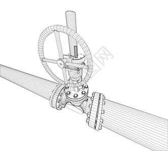 工业阀门  3 的矢量渲染工厂金属3d气体技术草图管子龙头管道插图图片