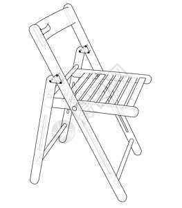 折叠椅素描 韦克托座位家具椅子扶手椅绘画商业技术艺术插图蓝图图片