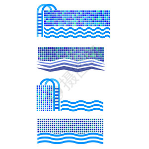 一套游泳池图标 WaterLogo图片