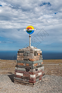 挪威马格罗亚岛北开普角旅游金属风景游客海洋天空峡湾圆圈旅行海岸图片