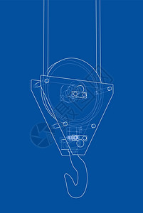 吊钩 韦克托工程黑色商业框架建筑学工作项目施工绘画起重机图片