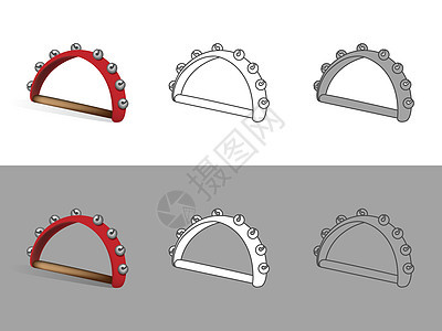 钟声音乐乐器组装在两种不同背景上背景图片