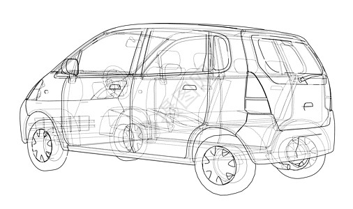 汽车素描 韦克托蓝图数字化车辆绘画车轮插图框架技术保险杠运输图片