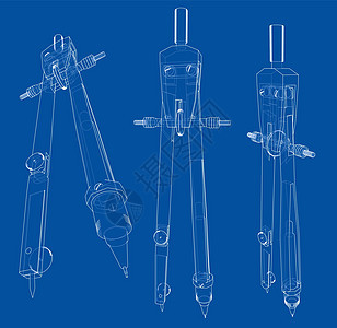 一套圆规素描 韦克托背景图片