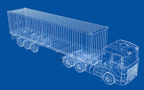 带半挂车的卡车 韦克托盒子商业船运商品草稿飞机货运车辆货物贸易图片