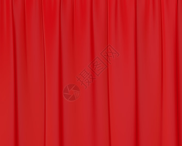 红色皱纹丝绸窗帘图片