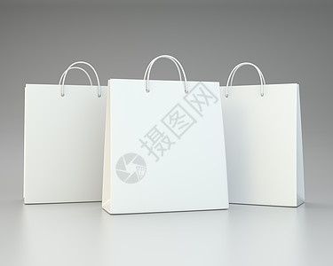 用于广告和品牌推广的灰色空购物袋  3d 渲染销售载体商品插图盒子纸袋店铺包装零售礼物图片