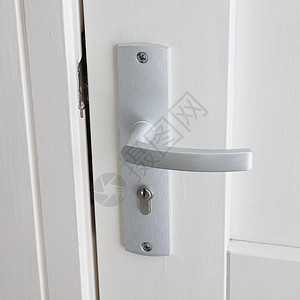 白色门 带铬合金锁孔安全财产门栓出口房子房间内页入口图片