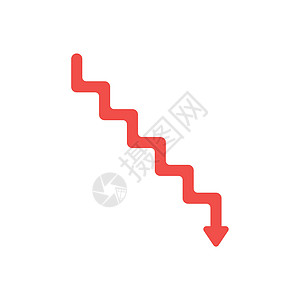 平面设计风格矢量概念的线楼梯符号图标机智插图商业服务损失梯子成就人行道破产意图脚步图片