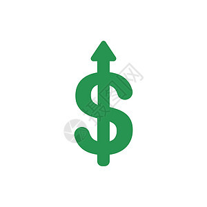用 Arro 显示美元符号图标的平板设计风格矢量概念商业速度财富利润金融营销宝藏现金生长市场图片