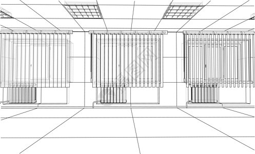 室内草图  3 的矢量渲染项目电脑大厅蓝图建筑学技术窗户草稿绘画素描图片