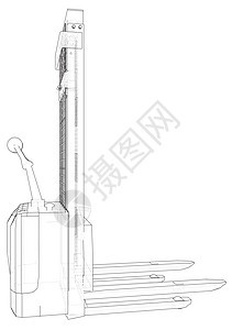 小型仓库叉车 抽象绘图 追踪图 3货架产品运输架子机器活动市场运动出口店铺图片