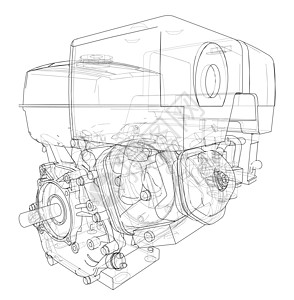 发动机草图 韦克托技术绘画打印机器插图引擎项目车轮蓝图齿轮图片